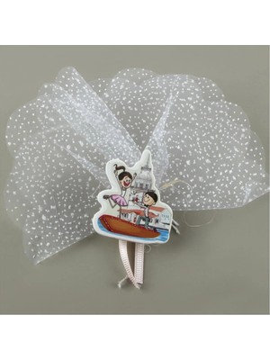 İsmiyle Al Kız Kulesi Figürlü Dolap Süsü