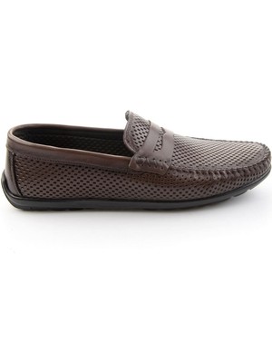 Bambi Kahve Hakiki Deri Erkek Loafer Ayakkabı E01697033003