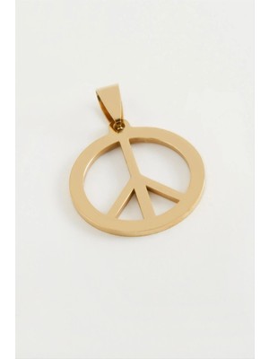 İsmiyle Al Barış Işareti Çelik Kolye Ucu 2,5 cm