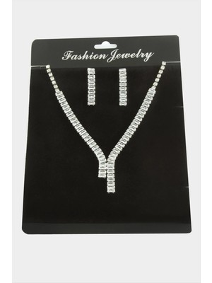 İsmiyle Al Tamtur Baget Zirkon Taşlı Lüks Set Kolye 7 mm