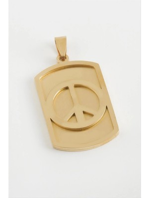 İsmiyle Al Barış Işareti Çelik Kolye Ucu 2,5*4 cm