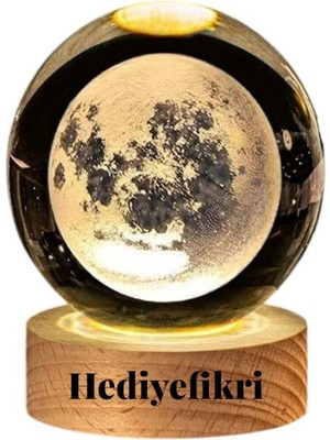 Hediye Fikri Kişiye Özel Dekoratif Dolunay Küre Lamba Masa Üstü Gece Lambası Ev Ofis Dekoru