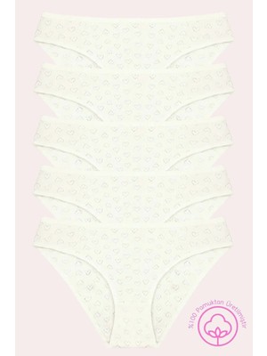 1501 Kalpli %100 Pamuklu 5'li Kadın Bikini Külot Paketi