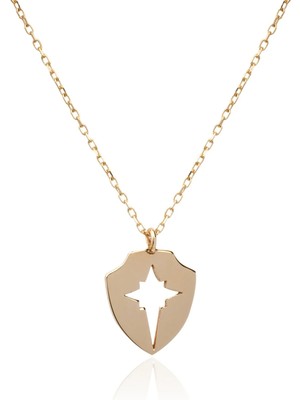 Berk Mücevherat 14 Ayar Altın Kutup Yıldızı Kalkan Kolye