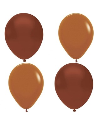 Feyza Design Kahverengi Karamel Karışık Pastel Lateks Balon - 25 Adet
