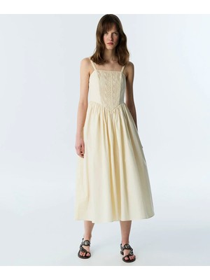 Twist Dantel Mıx Poplin Elbise TS1260002282AD4