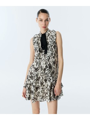 Twist VOLANLI YAKASI BAĞLAMALI ELBİSE  TS1260002555074