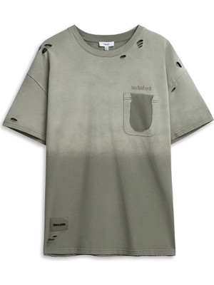 Twist Eskitme Efektli Degrade Tişört TS1260070260176