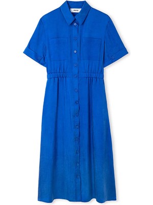 İpekyol Parlak dokulu elastik bel elbise IS1260002400020