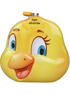 Hediye Fikri Kişiye Özel Sevimli Ördek Yavrusu Tasarımlı Kilitli Metal Kumbara – 15X15X7.5 cm Sarı Renk