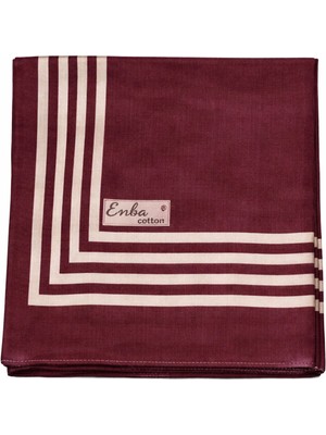 Mim Eşarp ve Şal Enba Soft Pamuklu Çizgi Desenli Eşarp - 95X95 cm