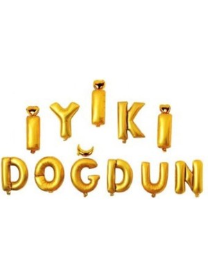 Feyza Design Altın Renkli 16 Inç Folyo Balon - Doğum Günü ve Partiler Için