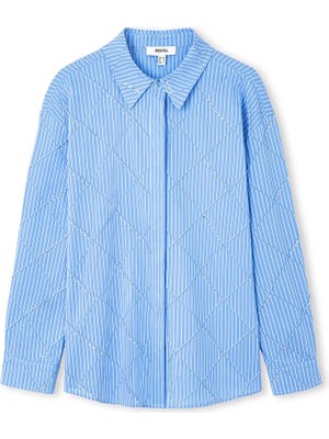 İpekyol Baklava dokulu hotfix baskılı gömlek IS1260025251089