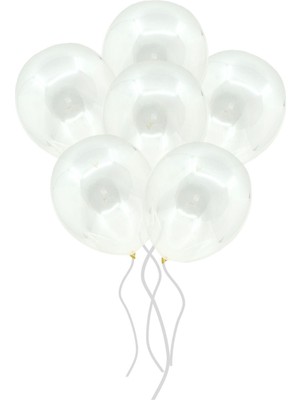 Feyza Design Turuncu Şeffaf Balon 50 Adet 30 cm Içine Konfetili Parti Balonu