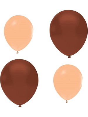 Feyza Design Kahverengi Somon Soft Pastel Lateks Balon - 25 Adet