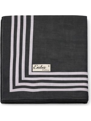 Mim Eşarp ve Şal Enba Soft Pamuklu Çizgi Desenli Eşarp - 95X95 cm