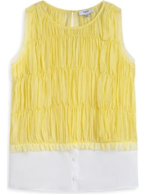 Twist Kumaş Mıx Colorblock Bluz TS1260006171009