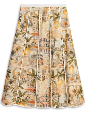 Twist Görsel Baskılı A Kesim Etek TS1260004111023