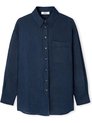 İpekyol Cepli keten gömlek IS1260025248015