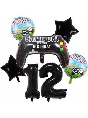 Feyza Design Altın Renk Uzun Folyo Balonlar Seti - Parti Malzemeleri