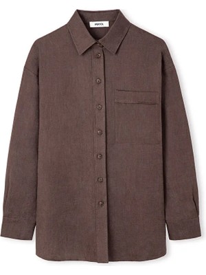 İpekyol Cepli keten gömlek IS1260025248074