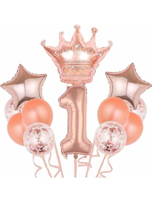 Feyza Design Beyaz Folyo Balon Uzun Forma Doğum Günü Seti