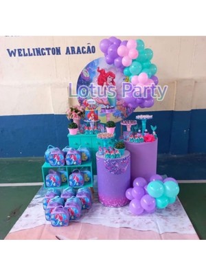 Feyza Design 30 Adet Deniz Kızı Temalı Balon Seti Pembe Lila Mint Yeşil