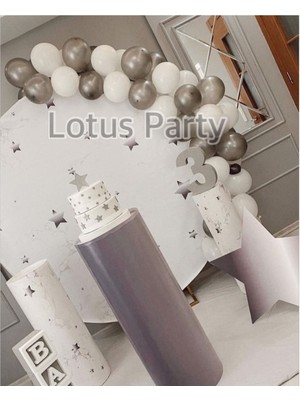 Feyza Design 30 Adet Beyaz ve Gümüş Balon Seti - Parti ve Hobi Malzemeleri