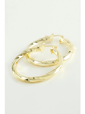 İsmiyle Al Burgulu Halka Küpe 4,5 cm