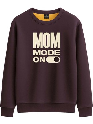 Espina Premium Regular Mom Mode On Baskılı Sweatshirt