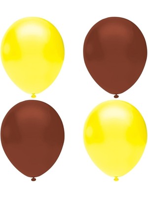 Feyza Design Kahverengi Sarı Karışık Pastel Lateks Balon - 60 Adet