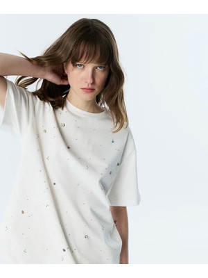 Twist Hotfıx ve Strass Taş Baskılı Tişört TS1260070219018