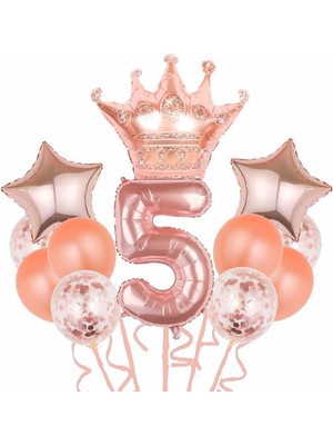 Feyza Design Turkuaz Renkli Folyo Balon Doğum Günü Seti