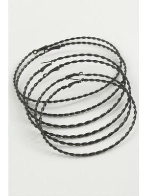 İsmiyle Al Burgulu Metal Halka Küpe 6 Adet