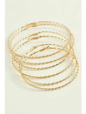 İsmiyle Al Burgulu Metal Halka Küpe 6 Adet