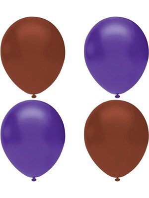 Feyza Design Kahverengi Mor Pastel Lateks Balon - 25 Adet
