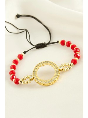 İsmiyle Al Çeyrek Altın Koyulabilir Kristal Taşlı Bileklik