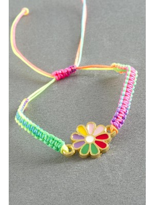 İsmiyle Al Papatya Makrome Ip Bileklik