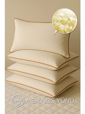 beyaz lale Beyazlale 4 Adet %100 Doğal Yün Yastık | Merinos Yünü Yastık Seti 2'li -Özel Çanta Hediyeli