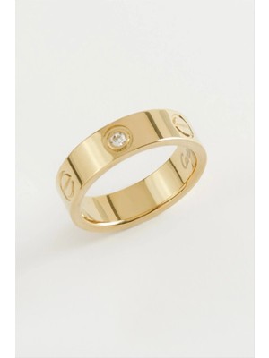 İsmiyle Al Crt Taşlı Lüks Çelik Yüzük 5 mm