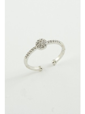 İsmiyle Al Yuvarlak Zirkon Taşlı Yüzük