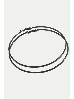 İsmiyle Al Ezme Çizgili Metal Halka Küpe 8-9-10 cm