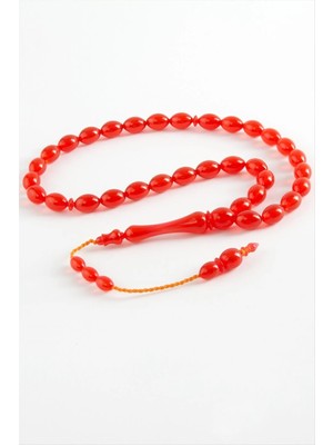 İsmiyle Al Zeytin Şekilli Plastik Tesbih 8*11 mm