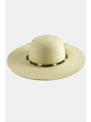 İsmiyle Al Ahşap Boncuklu Hasır Şapka