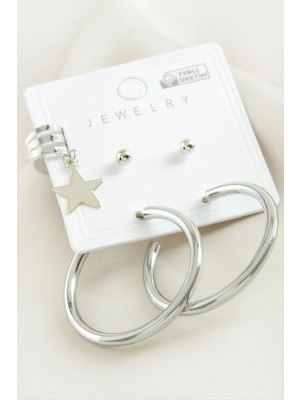 İsmiyle Al 5 Adet Yıldız Boru Halka Küpe 3,5 cm