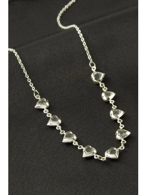 İsmiyle Al Kalp Kristal Taşlı Kolye