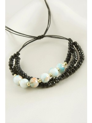 İsmiyle Al 3'lü Kristal Boncuk Zincirli Bileklik