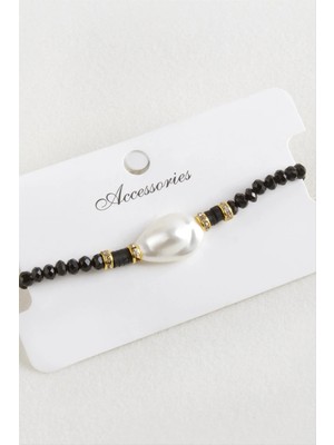 İsmiyle Al Inci Fimo Boncuk Kristal Makrome Ip Bileklik