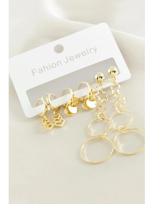 İsmiyle Al 6 Adet Kalpinci Taşlı Halka Küpe