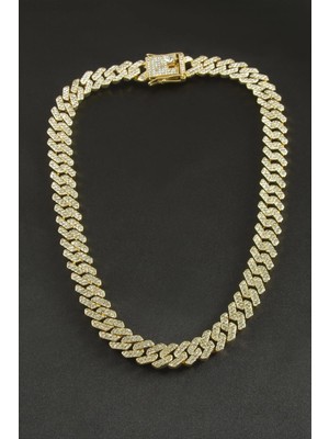 İsmiyle Al Chain Zikzak Zirkon Taşlı Lüks Çelik Kolye